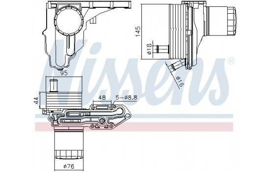 Oil cooler, engine oil 91329 Nissens