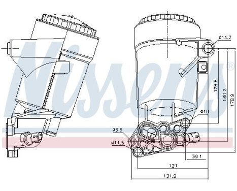 Oil cooler, engine oil 91338 Nissens