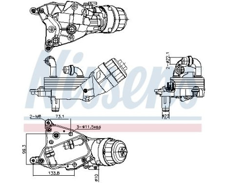 Oil cooler, engine oil 91349 Nissens