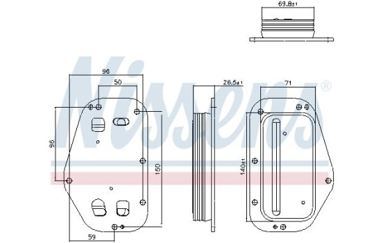 Oil cooler, engine oil 91360 Nissens