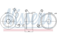 Oil cooler, engine oil 91371 Nissens