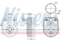 Oil cooler, engine oil 91372 Nissens
