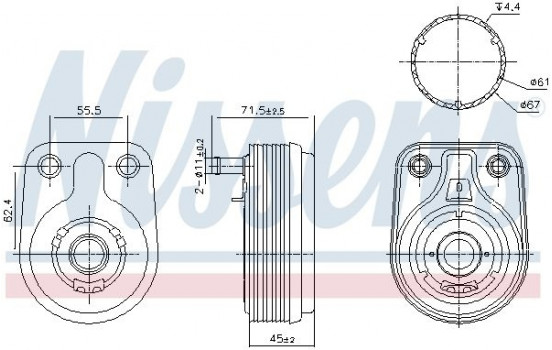 Oil cooler, engine oil 91372 Nissens