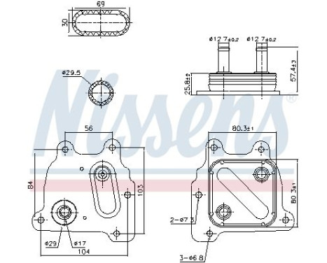 Oil cooler, engine oil 91374 Nissens