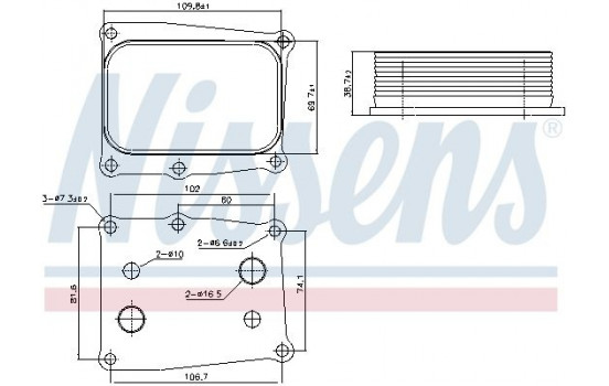 Oil cooler, engine oil 91377 Nissens