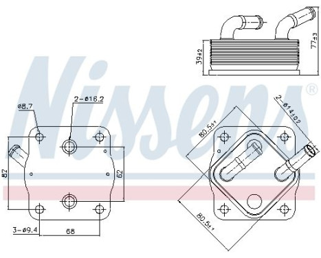 Oil cooler, engine oil 91378 Nissens