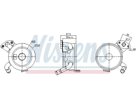 Oil cooler, engine oil 91379 Nissens