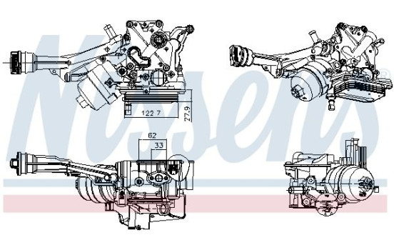 Oil cooler, engine oil 91393 Nissens, Image 5