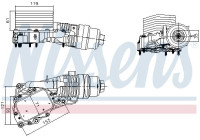 Oil cooler, engine oil 91400 Nissens