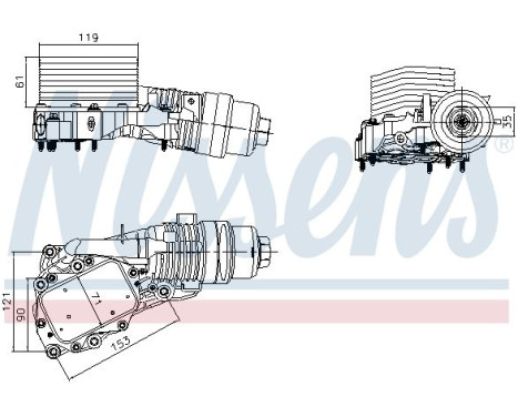 Oil cooler, engine oil 91400 Nissens