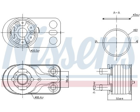 Oil cooler, engine oil 91422 Nissens