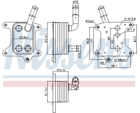 Oil cooler, engine oil 91425 Nissens