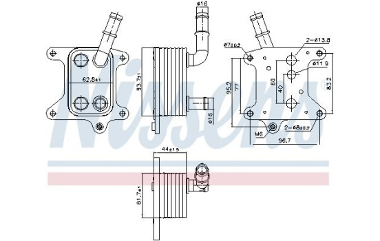 Oil cooler, engine oil 91425 Nissens