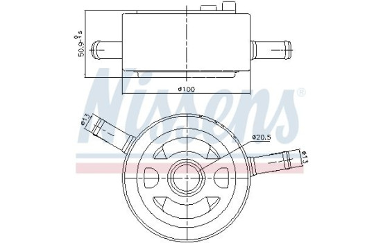 Oil cooler, engine oil 91435 Nissens