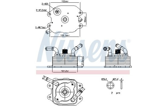 Oil cooler, engine oil 91440 Nissens