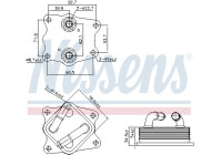 Oil cooler, engine oil 91442 Nissens