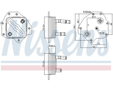 Oil cooler, engine oil 91443 Nissens