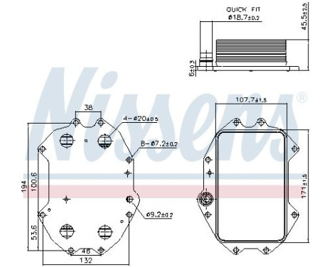 Oil cooler, engine oil 91445 Nissens