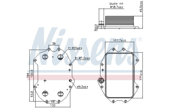 Oil cooler, engine oil 91445 Nissens, Image 4