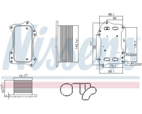 Oil cooler, engine oil 91446 Nissens, Image 6