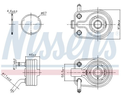 Oil cooler, engine oil 91447 Nissens