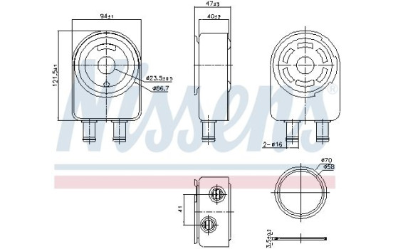 Oil cooler, engine oil 91451 Nissens