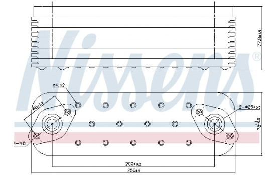 Oil cooler, engine oil 91465 Nissens