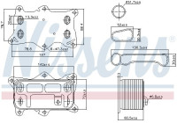 Oil cooler, engine oil 91472 Nissens