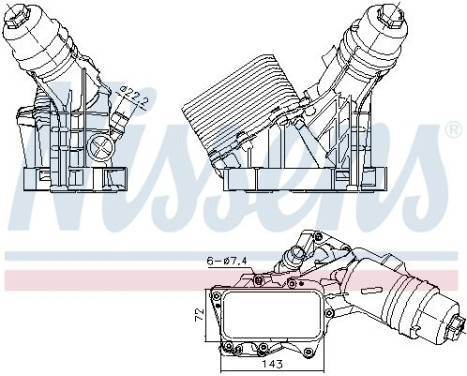 Oil cooler, engine oil 91487 Nissens, Image 6