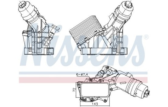 Oil cooler, engine oil 91487 Nissens, Image 6