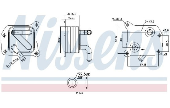 Oil cooler, engine oil 91519 Nissens