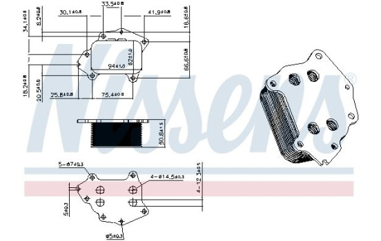 Oil cooler, engine oil 91549 Nissens, Image 5