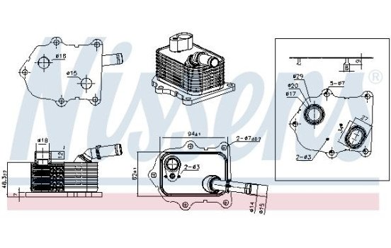 Oil cooler, engine oil 91586 Nissens, Image 5