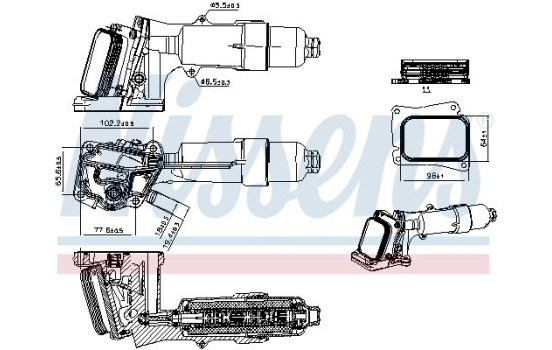 Oil cooler, engine oil 91659 Nissens, Image 5