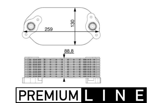 Oil Cooler, engine oil BEHR *** PREMIUM LINE ***, Image 2