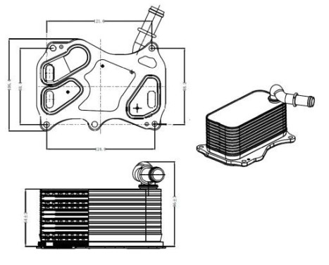 Oil Cooler, engine oil EASY FIT, Image 4