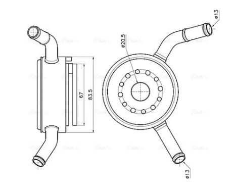 Oil cooler, engine oil