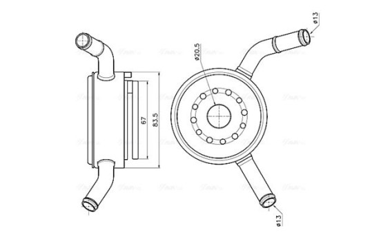 Oil cooler, engine oil