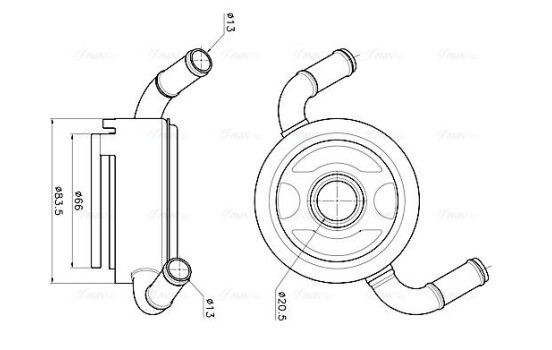 Oil cooler, engine oil