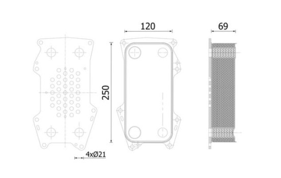 Oil cooler, engine oil