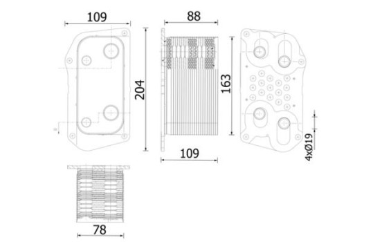 Oil cooler, engine oil