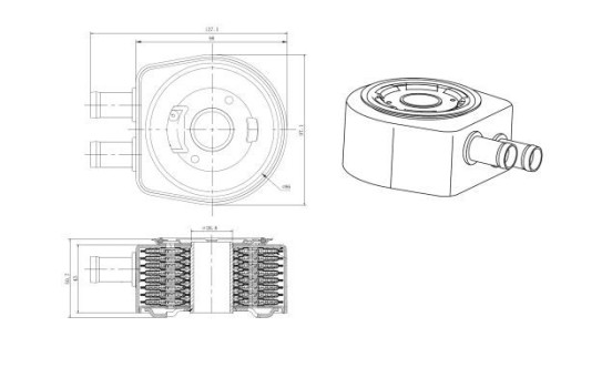 Oil Cooler, engine oil, Image 3
