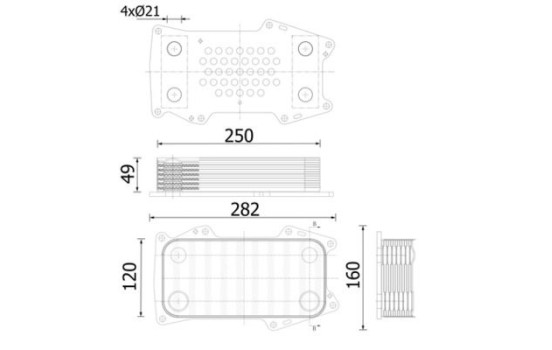 Oil cooler, engine oil