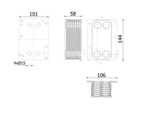 Oil cooler, engine oil
