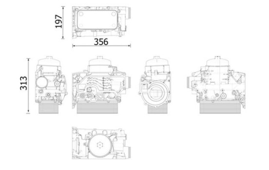 Oil cooler, engine oil