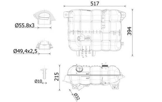 Expansion tank, coolant