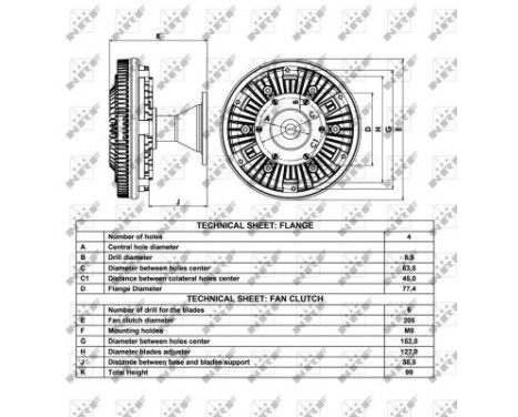Clutch, radiator fan 49043 NRF