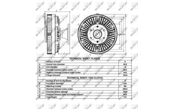 Clutch, radiator fan 49057 NRF