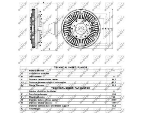 Clutch, radiator fan 49114 NRF