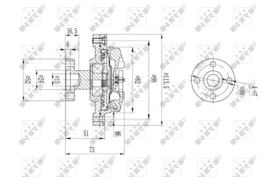 Clutch, radiator fan 49578 NRF
